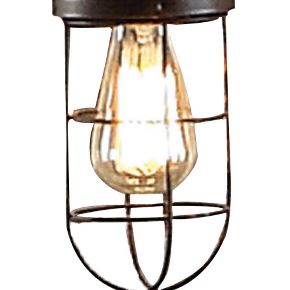 29 Inch Table Lamp, Dome Shade, Industrial Pipe Design, Rustic Bronze - BM308998
