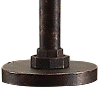 29 Inch Table Lamp, Dome Shade, Industrial Pipe Design, Rustic Bronze - BM308998
