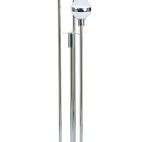 59 Inch Floor Lamp, Modern Accent Globe Glass Shade, Round Base, Nickel - BM309040