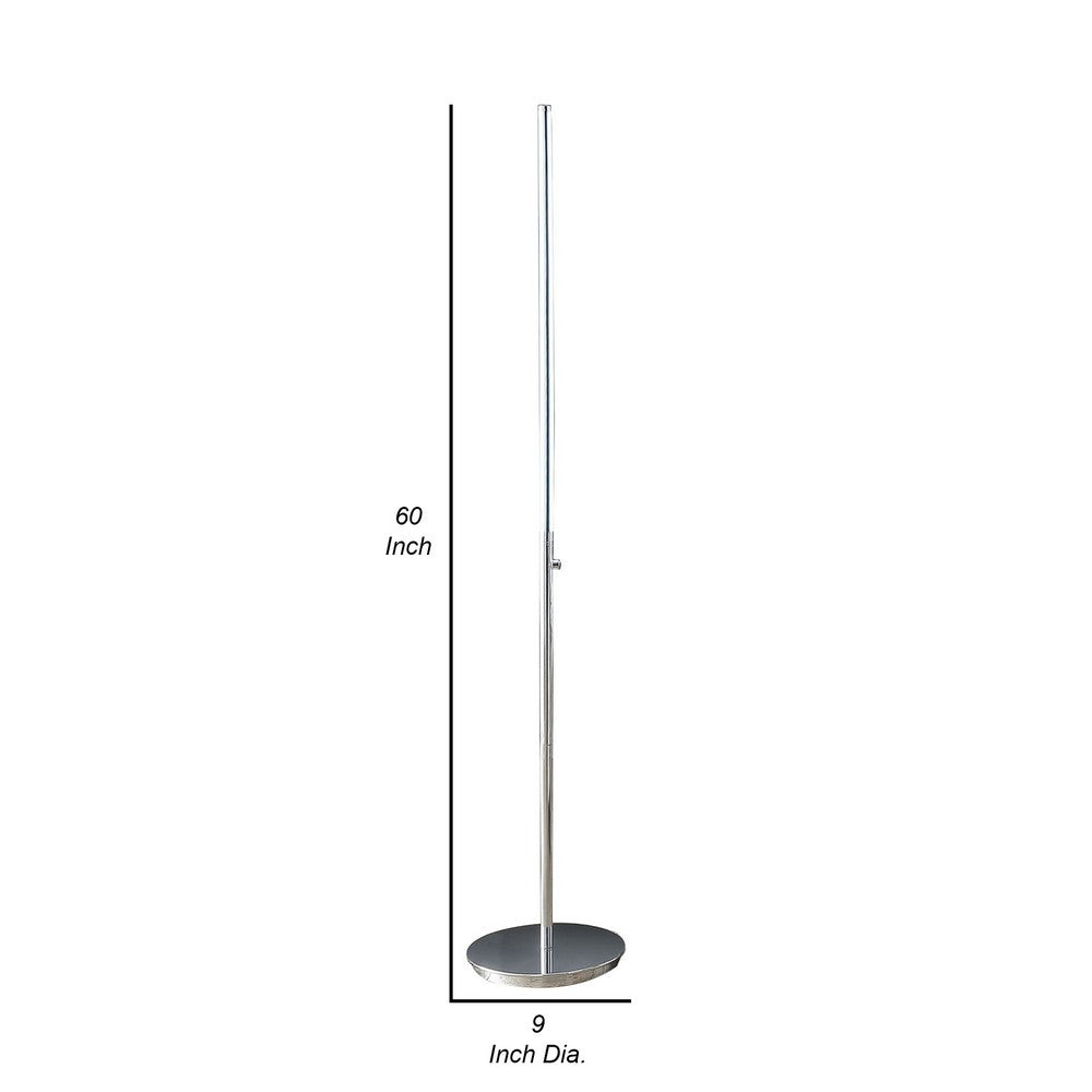 Fizo 60 Inch Floor Lamp, LED Light, Metal Base with Touch Switch, Chrome - BM309055