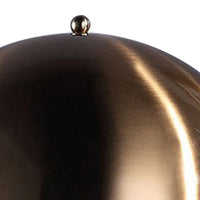 Aria 21 Inch Table Lamp, Dome Shade, Round Base, White Faux Leather, Brass - BM309065