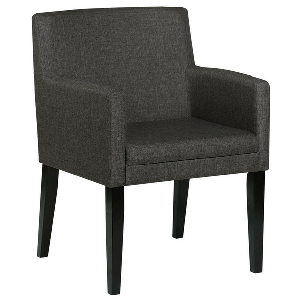 Kinza 24 Inch Armchair Set of 2, Gray, Cushioned Seat, Wood Block Legs - BM309222