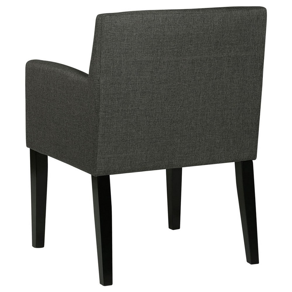 Kinza 24 Inch Armchair Set of 2, Gray, Cushioned Seat, Wood Block Legs - BM309222