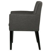 Kinza 24 Inch Armchair Set of 2, Gray, Cushioned Seat, Wood Block Legs - BM309222