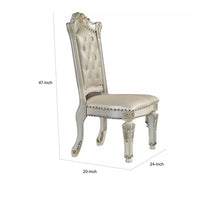 Jess 24 Inch Counter Chair Set of 2, Pearl Faux Leather, Button Tufted - BM309426