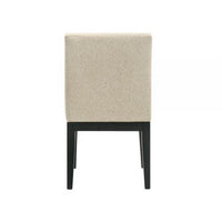 Fin 23 Inch Dining Chair, Set of 2, Fabric Upholstery, Beige and Black - BM309445