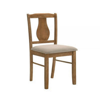 5 Piece Dining Table Set with 4 Chairs, Rubberwood, Weathered Oak - BM309446