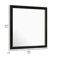 Sami 40 x 40 Dresser Mirror, Embossed Texture, Modern Style, Black Wood  - BM309515
