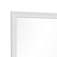 Limi 37 x 43 Dresser Mirror, Modern Wood Frame, White Brushed Finish - BM309521