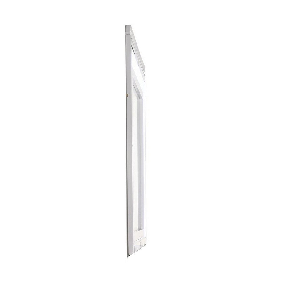 Lee 38 x 50 Dresser Mirror, Modern LED Light Trim, White Hardwood Frame - BM309544