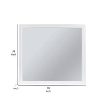 Umi 39 x 39 Dresser Mirror, Molded Design Solid Wood White Square Frame - BM309548
