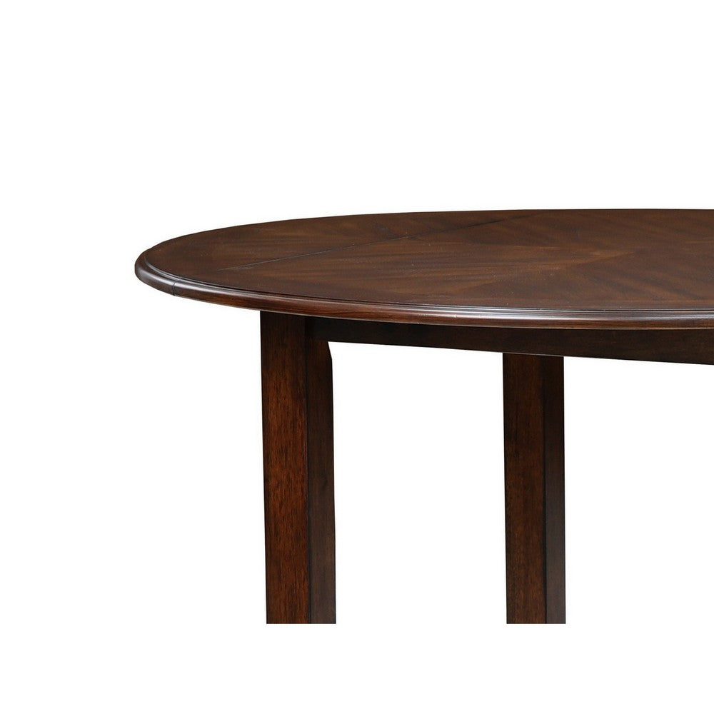 3pc 42 Inch Dining Table Set, Extendable Drop Leaves, 2 Chairs, Brown - BM309551