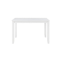 Ava 5pc Dining Table Set, 4 Lattice Back Chairs, White Rubberwood Frame - BM309561