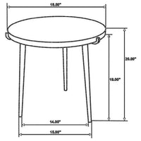 Pia 20 Inch Side End Table, Mango Wood Top, Round, Iron Tripod Legs - BM309593