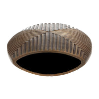 Ako 10 Inch Vase, Modern, Ribbed Body Design, Curved Top, Antique Brass - BM309618