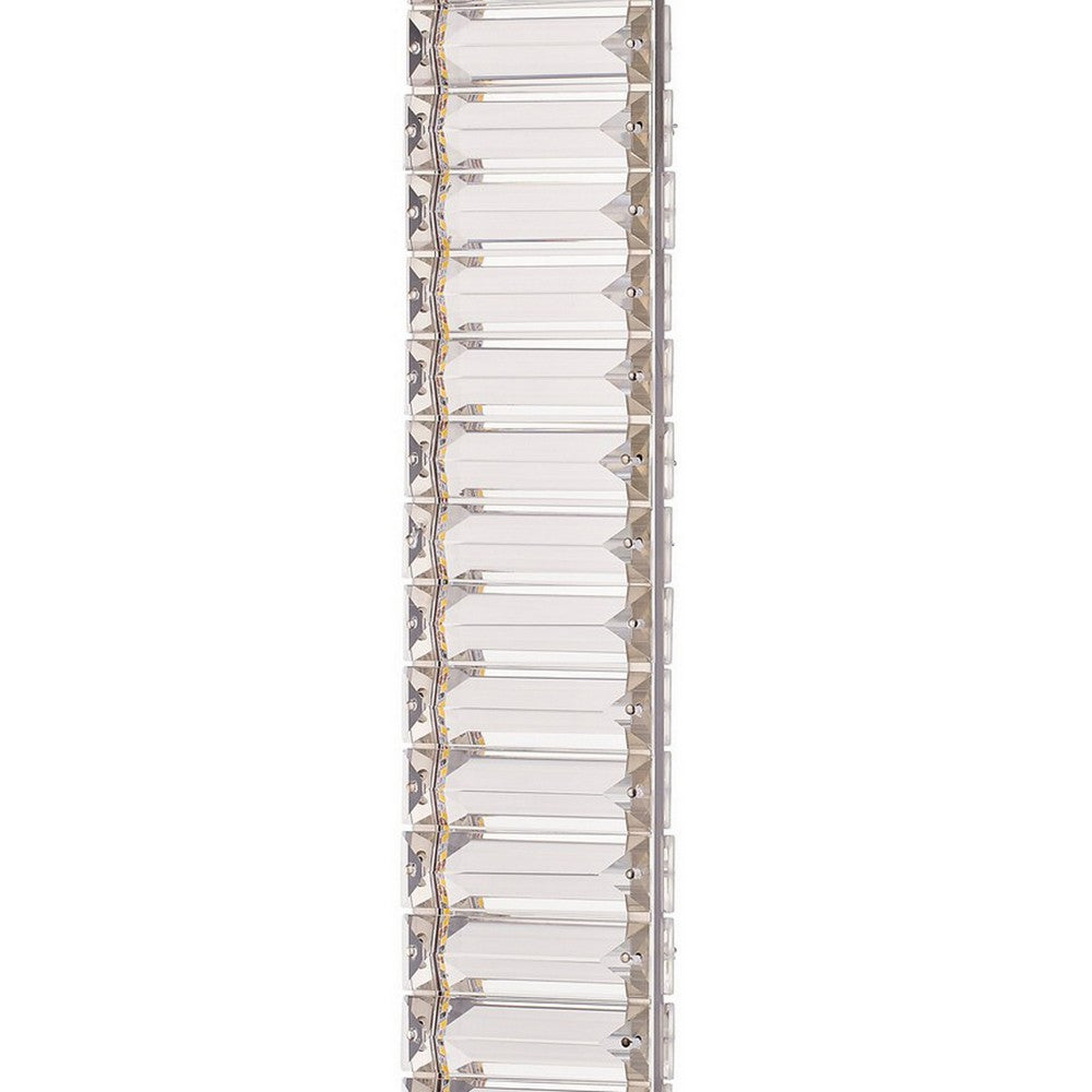 Lizy 24 Inch Table Lamp with Crystal, LED Metal Frame, Nickel Finish - BM309671