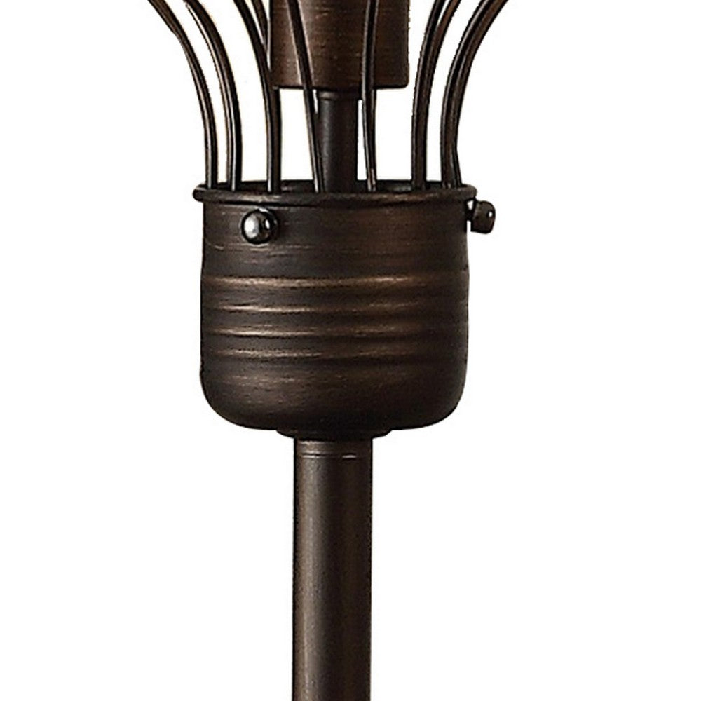 26 Inch Table Lamp, Industrial Wire Cage Shade, Metal, Antique Bronze  - BM309673