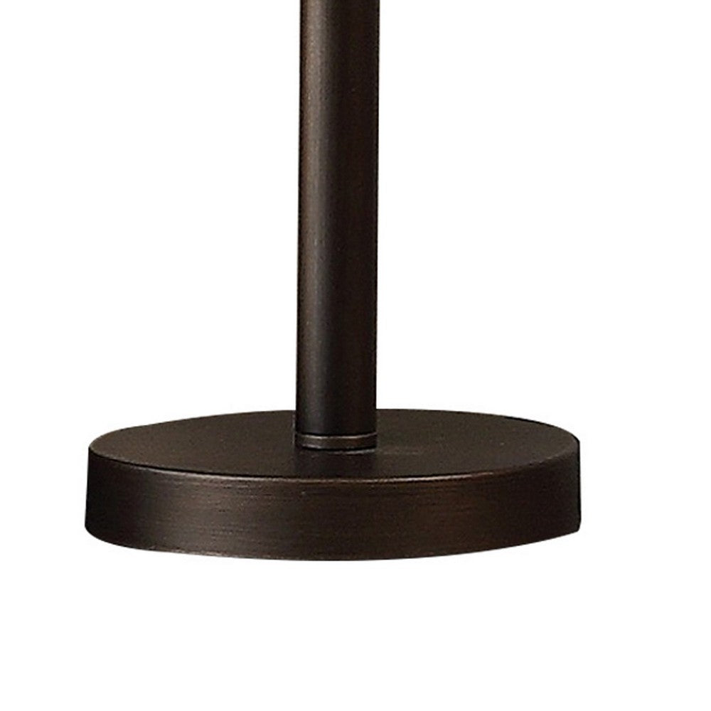 26 Inch Table Lamp, Industrial Wire Cage Shade, Metal, Antique Bronze  - BM309673