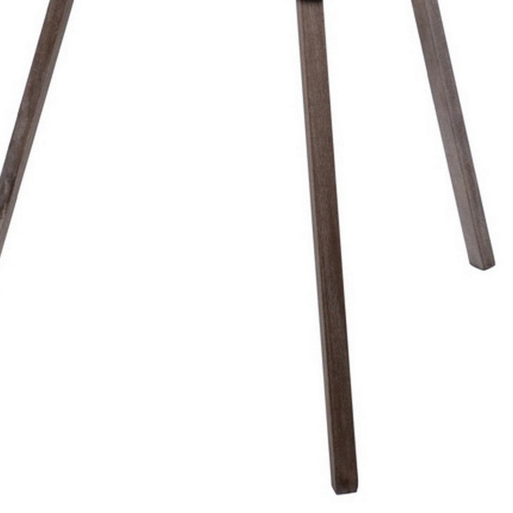 55 Inch Floor Lamp with Tripod Style Wood Frame, Spotlight, Brown and Black - BM309688