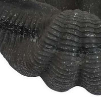 17 Inch Decorative Resin Shell, Smooth Curved Design, Textured Black - BM309717