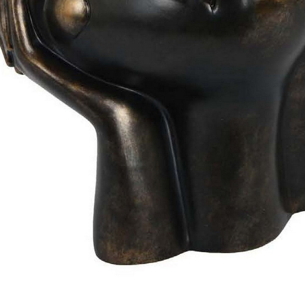 16 Inch Accent Table Decor, Bronze Resin, Artistic Gesturing Human Design - BM309775
