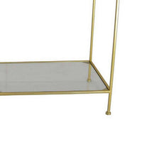 Casy 35 Inch Plant Display Stand with 4 Varied Shelves, Gold Metal - BM310018