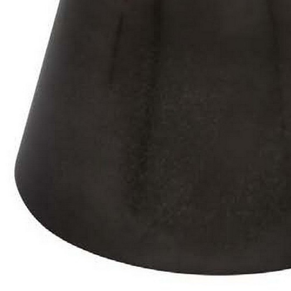 Riot 19 Inch Plant Stand Table, Round Top, Triangle Pedestal, Metal, Black - BM310106