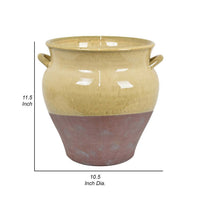 Elf 12 Inch Vase, Baluster Shape, 2 Handles, Brown, Transitional Style - BM310161