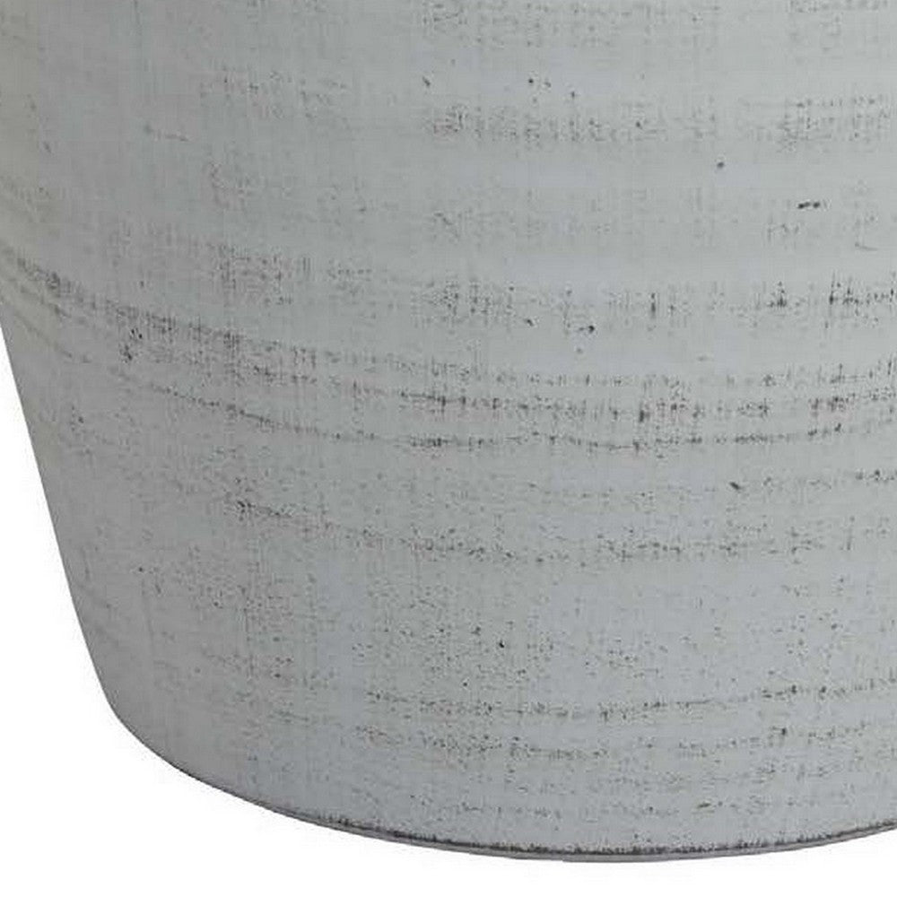 Gri 11 Inch Vase, Baluster Shape, Distressed White, Transitional Style - BM310169