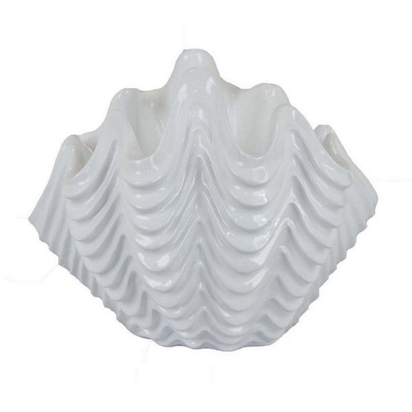 Shyn 20 Inch Shell Decor, Resin, Classic Transitional Style, Antique White - BM310181