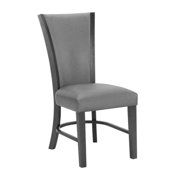 Brandon 24 Inch Side Chair Set of 2, Gray Fabric Upholstery, Curved Back - BM310194
