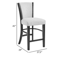 Brandon 24 Inch Counter Height Chair Set of 2, White Fabric Upholstery - BM310197