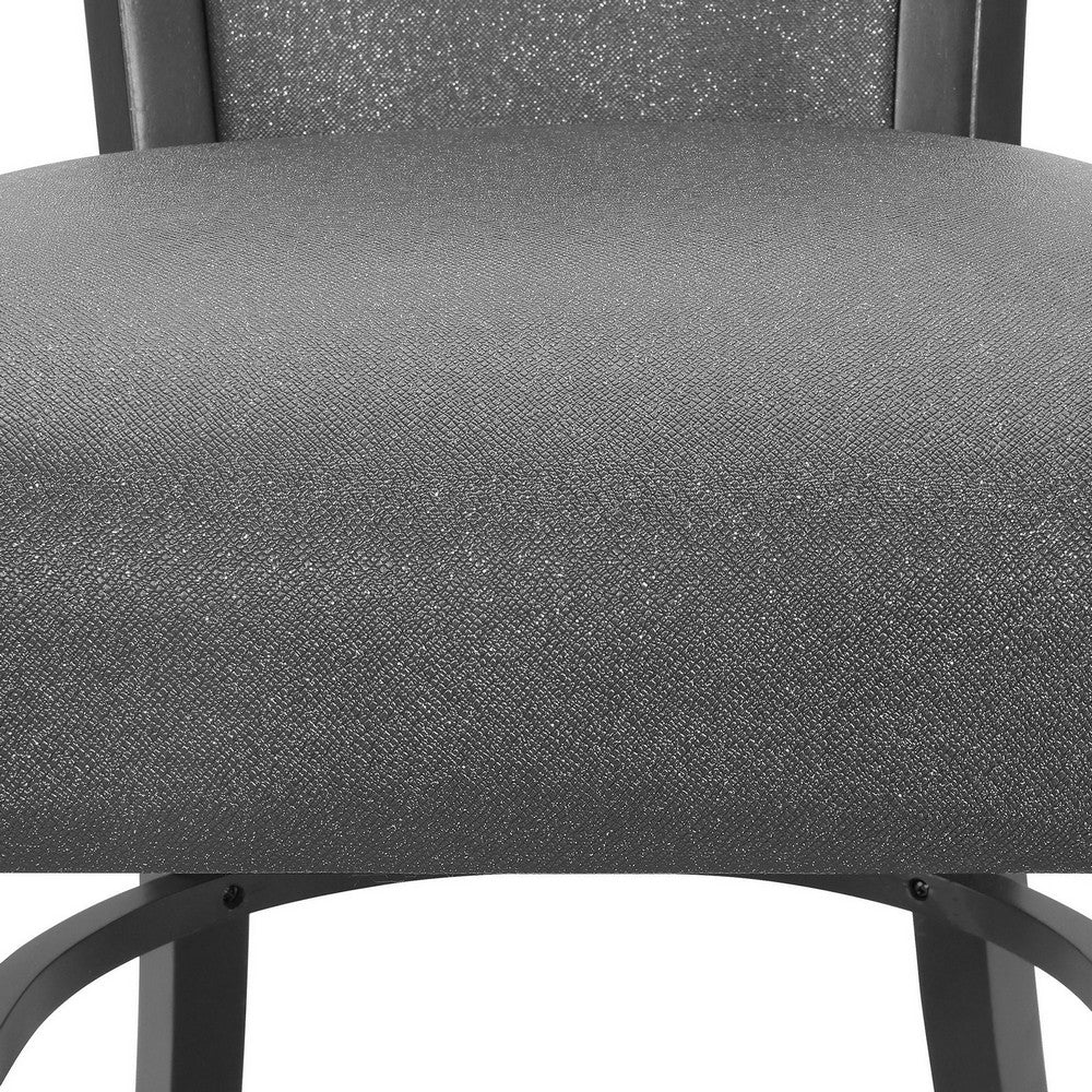 Brandon 24 Inch Counter Height Chair Set of 2, Gray Fabric Upholstery - BM310198