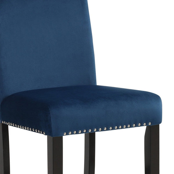 Jordan 24 Inch Counter Height Side Chair Set of 2, Fabric Upholstery, Blue - BM310207