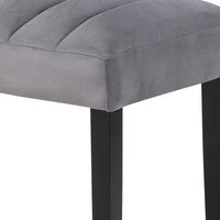 Marcus 46 Inch Dining Bench, Fabric Upholstery, Wood, Tufted, Gray, Black - BM310237