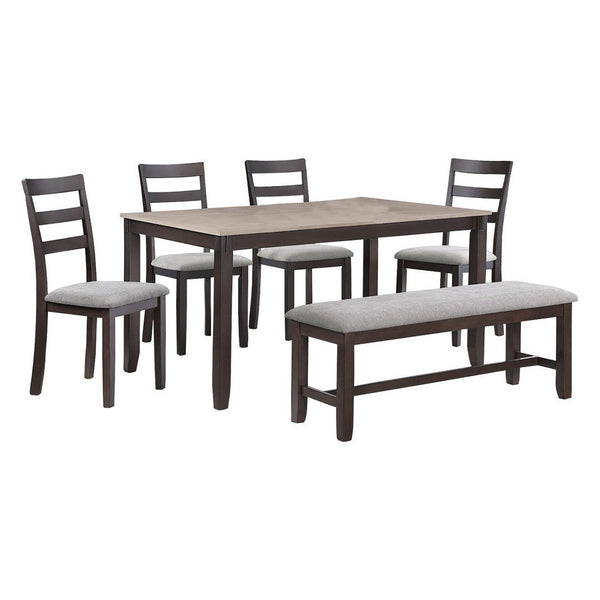 Cameron 5 Piece Dining Table and Chairs Set, Transitional Brown Wood - BM310241