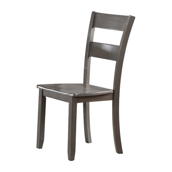 Kate 22 Inch Dining Side Chair Set of 2, Wood, Slatted Backrest, Brown - BM310246