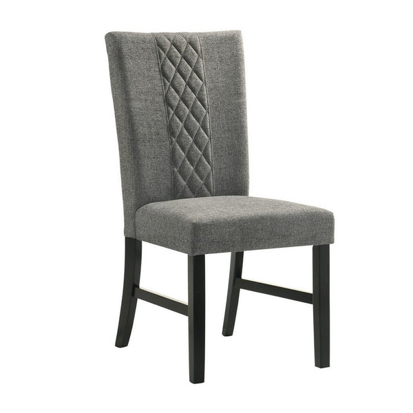 Nicole 26 Inch Side Chair Set of 2, Wood Frame, Fabric Upholstery, Gray - BM310251