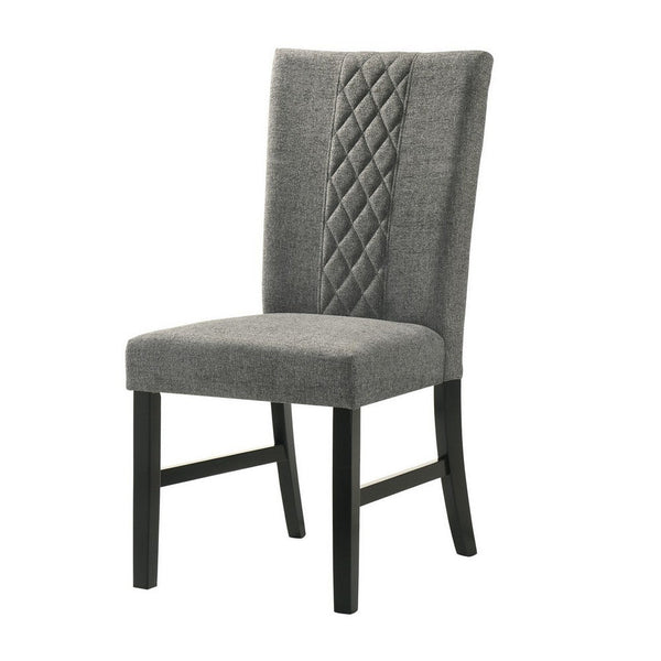 Nicole 26 Inch Side Chair Set of 2, Wood Frame, Fabric Upholstery, Gray - BM310251