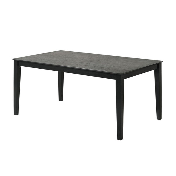 Nicole 64 Inch Dining Table, Wood Frame, Rectangular Top, Gray, Black - BM310252