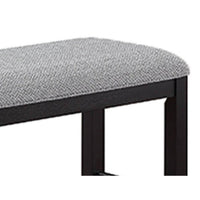 Kara 42 Inch Counter Height Bench, Wood Frame, Fabric Upholstery, Gray - BM310265