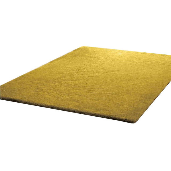 Rica 5 x 7 Area Rug, Medium, No Backing, Power Loomed Polyester, Gold - BM311081