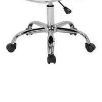 22 Inch Office Chair, Adjustable Lift, Ergonomic, Wheels, White, Chrome - BM311129