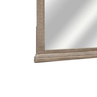 Tren 37 x 42 Dresser Mirror, Rectangular, Pine Wood, Gray, Grain Details - BM311200