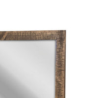 Texu 36 x 43 Inch Dresser Mirror, Solid Pine Wood, Rectangular, Brown - BM311243