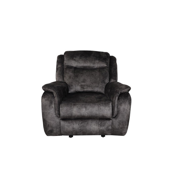 Harbor 39 Inch Manual Recliner Chair, Pocket Coils, Gray Faux Suede Velvet - BM311471