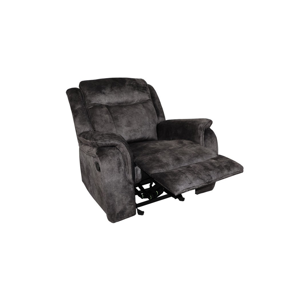 Harbor 38 Inch Power Recliner Chair, Pocket Coils, Gray Faux Suede - BM311472