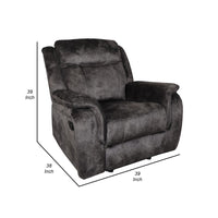 Harbor 38 Inch Power Recliner Chair, Pocket Coils, Gray Faux Suede - BM311472