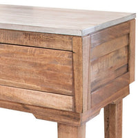 Asic 67 Inch Bar Height Sofa Table, Natural Brown Mango Wood, Grain Details - BM311499