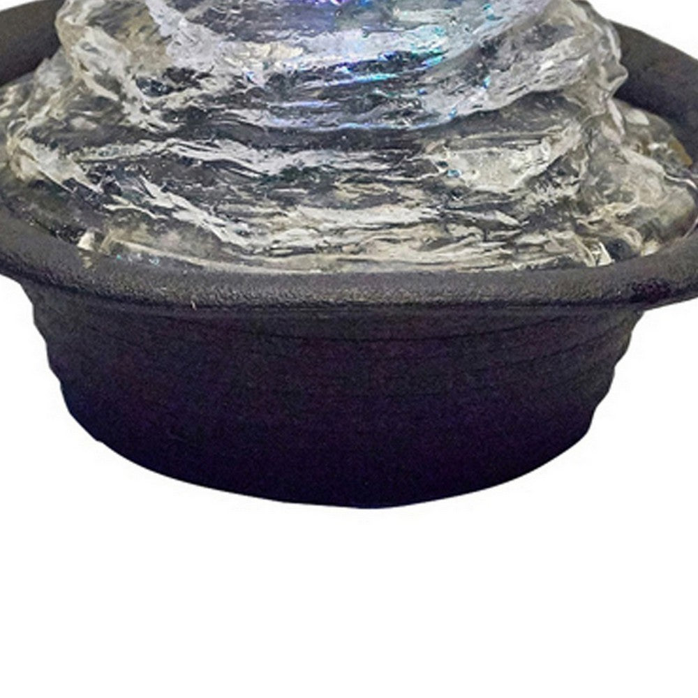 Sumi 9 Inch Ice Tabletop Water Fountain, Rock Climb Glass Ball, Multicolor - BM311752